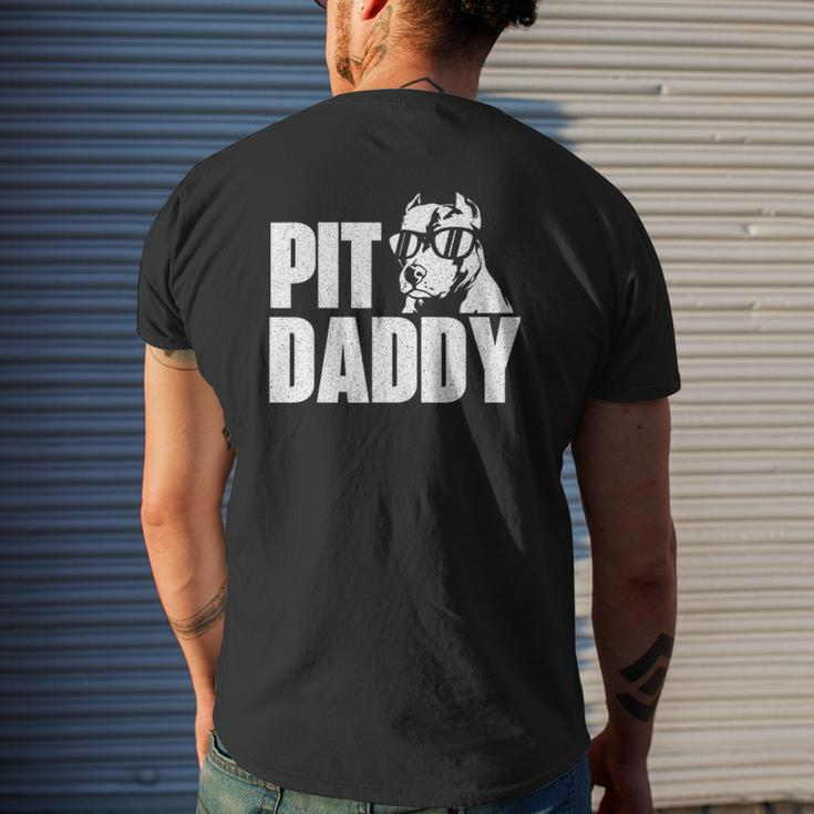 Pit Daddy Pitbull Dog Lover Pibble Pittie Pit Bull Terrier Mens Back Print T-shirt Gifts for Him
