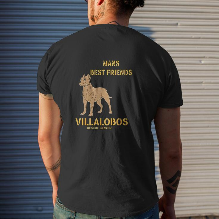 Pitbull Mans Best Friend Villalobos Rescue Mens Back Print T-shirt Gifts for Him