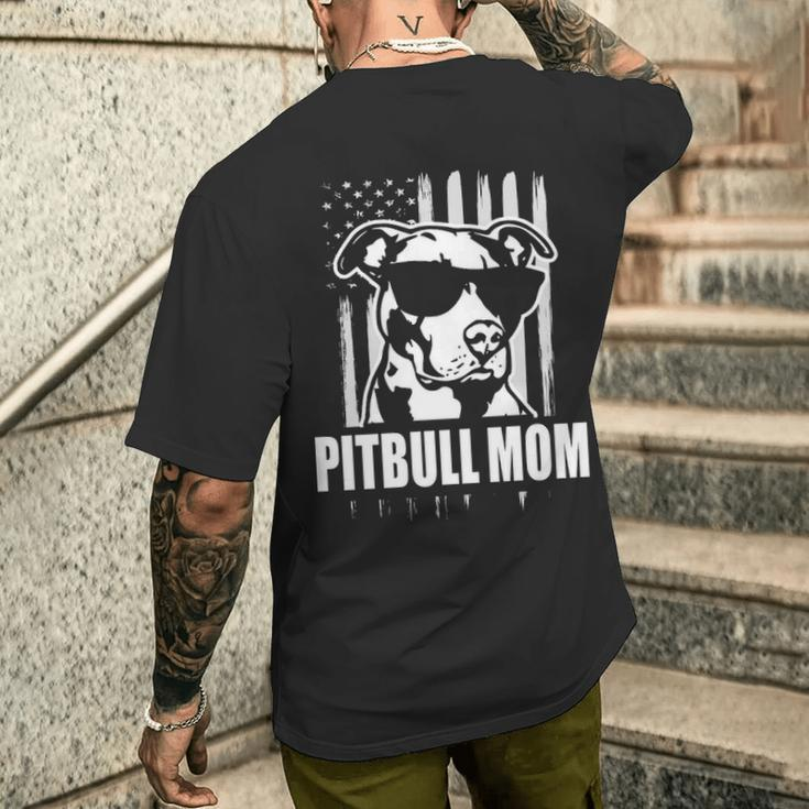 Pitbull Mom Proud American Pit Bull Dog Men's T-shirt Back Print Gifts for Him