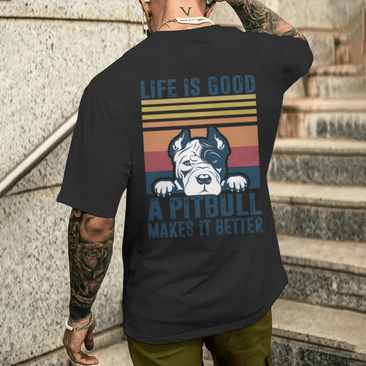 Pitbull For Women Men Girls Dog Dad Dog Mom Pitbull Men's T-shirt Back Print Gifts for Him