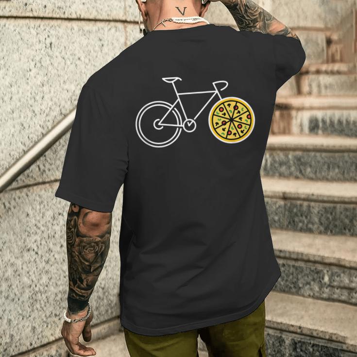 Pizza Fahrrad Radsport Fahrradfahren Fahrradtour T-Shirt mit Rückendruck Geschenke für Ihn