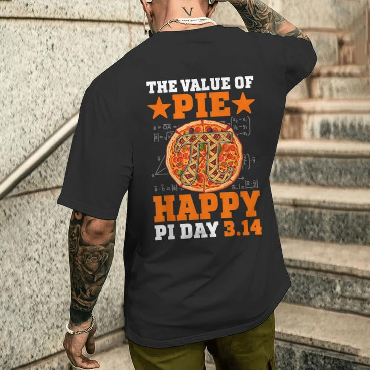 Pizza Math 314 Pi Symbol The Value Of Pie Happy Pi Day Men's T-shirt Back Print Gifts for Him