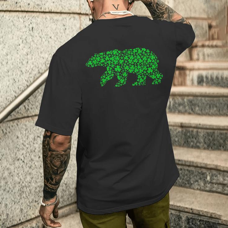 Polar Bear Lover Leprechaun Polar Bear St Patrick's Day Men's T-shirt Back Print Gifts for Him