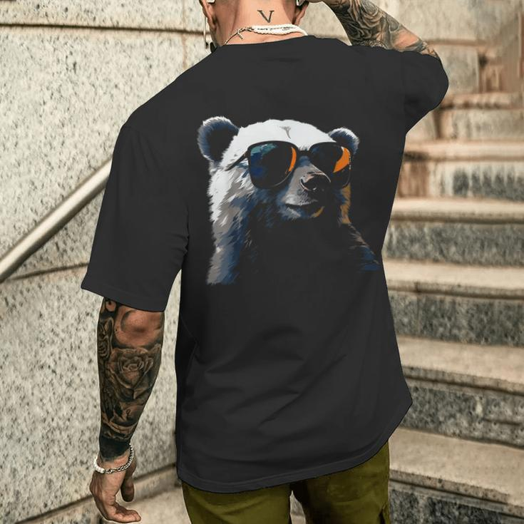 Polar Bear Sunglasses Glasses Polar Bear Animal Bear T-Shirt mit Rückendruck Geschenke für Ihn