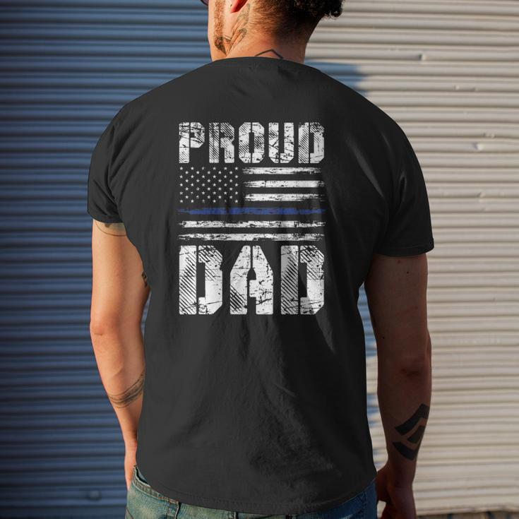Police Officer Father's Day Us Pride Police Mens Back Print T-shirt Gifts for Him