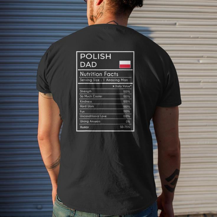 Polish Dad Nutrition Facts Fathers Day Hero Mens Back Print T-shirt Gifts for Him