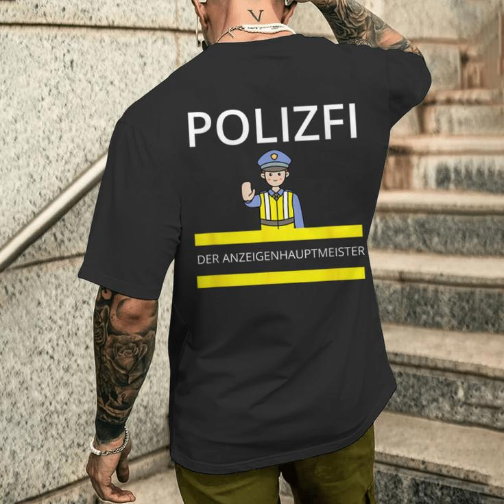Polizfi Der Anzeigenhauptmeister Distributes Nodules Meme T-Shirt mit Rückendruck Geschenke für Ihn