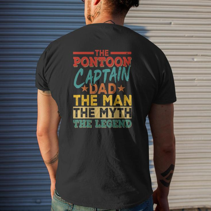 The Pontoon Captain Dad The Man Myth Happy Father's Day Mens Back Print T-shirt Gifts for Him