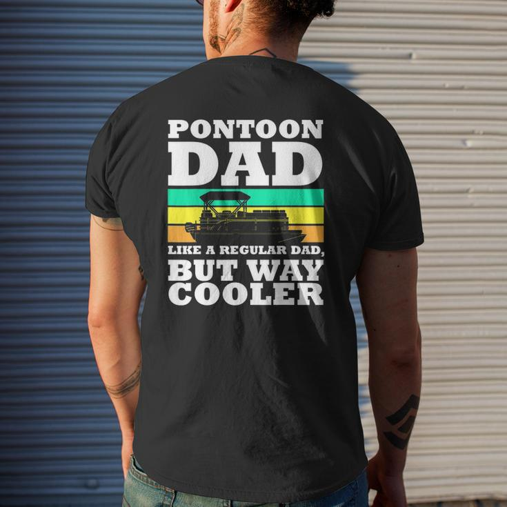 Pontoon Dad Boat Captain Fathers Day Boating Mens Back Print T-shirt Gifts for Him