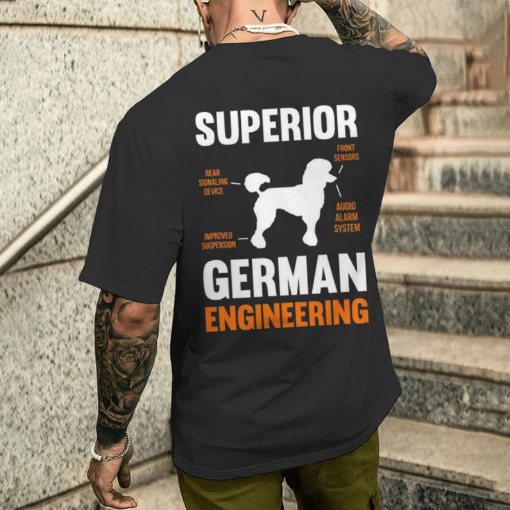 Poodle Dog Superior German Engineering Men's T-shirt Back Print Gifts for Him