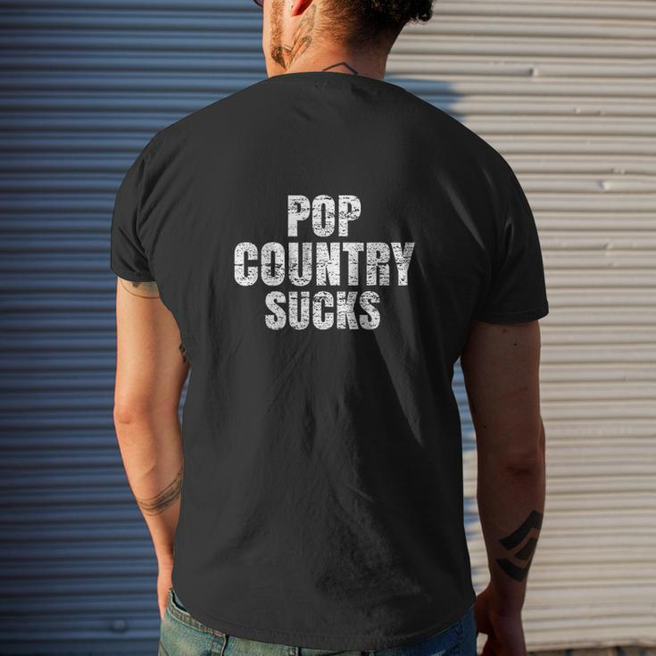 Pop Country Music Sucks Real Country Concert Mens Back Print T-shirt Gifts for Him