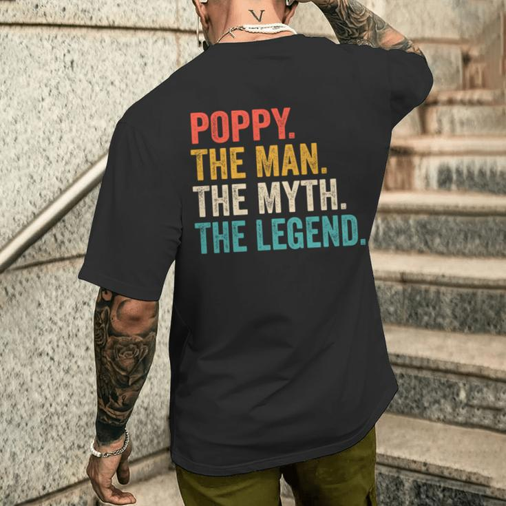 Poppy Der Mann Der Mythos Die Legende -Intage-Vatertag T-Shirt mit Rückendruck Geschenke für Ihn