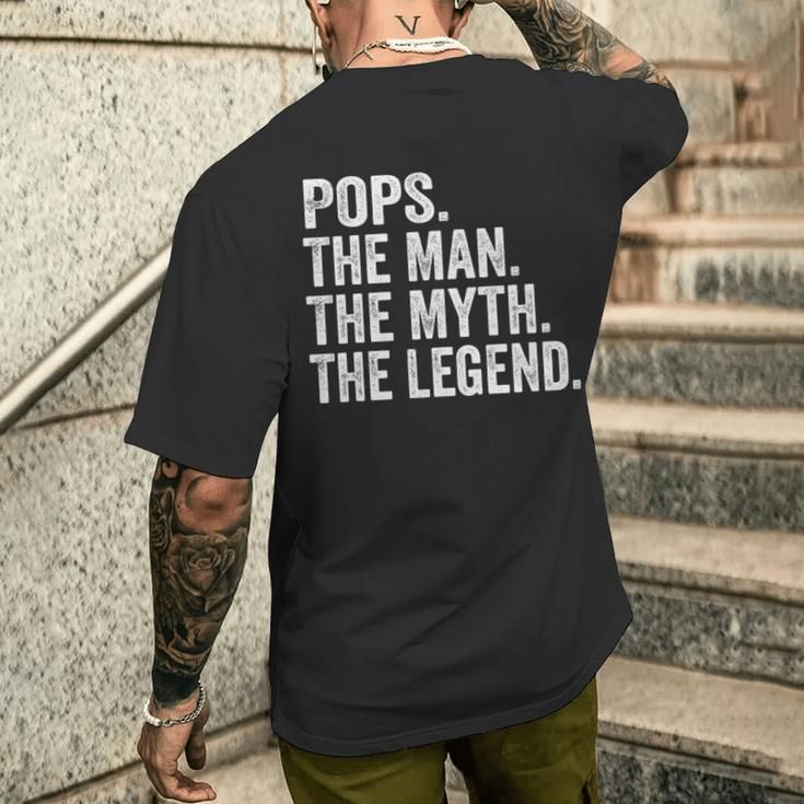 Pops The Man Der Mythos Die Legende -Atertag T-Shirt mit Rückendruck Geschenke für Ihn