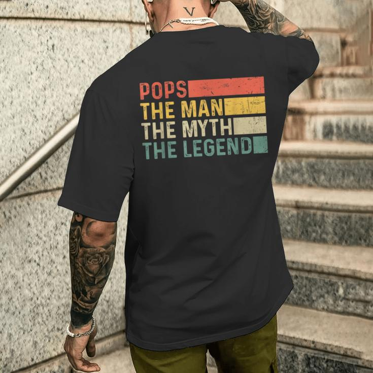 Pops The Man The Myth The Legend Vintage For Pops Men's T-shirt Back Print Funny Gifts