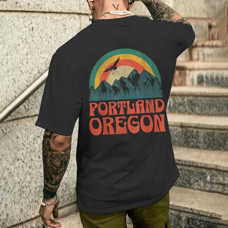 Portland Oregon Blue T-Shirt mit Rückendruck Geschenke für Ihn