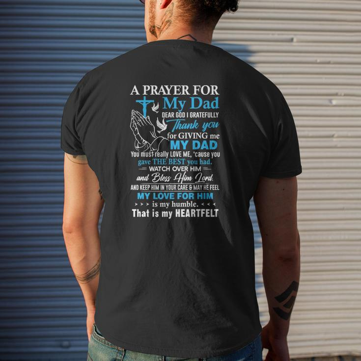 A Prayer For My Dad Dear God I Gratefully Thank You Mens Back Print T-shirt Gifts for Him