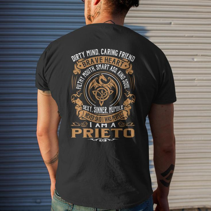 Prieto Brave Heart Mens Back Print T-shirt Gifts for Him