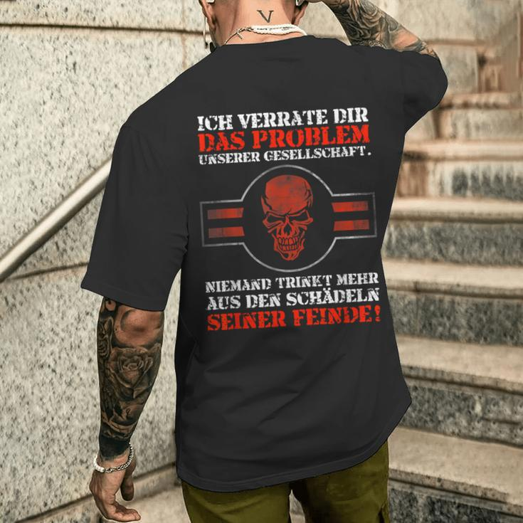 Problem Skull Enemies Nordic Mythology & Viking T-Shirt mit Rückendruck Geschenke für Ihn