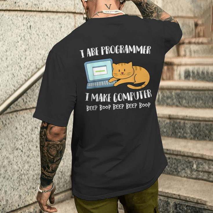 I Are Programmer Computer Scientist Computer Cat T-Shirt mit Rückendruck Geschenke für Ihn