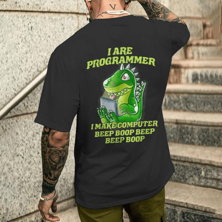 I Are Programmer T-Rex Dinosaur Nerd Dino Programmer T-Shirt mit Rückendruck Geschenke für Ihn