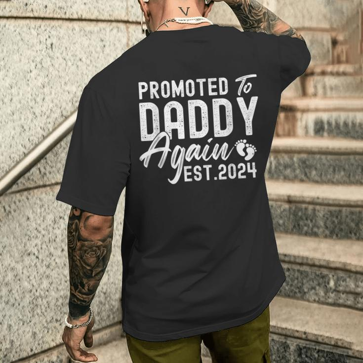 Promoted To Daddy Again 2024 Soon To Be Dad Again New Daddy Men's T-shirt Back Print Gifts for Him