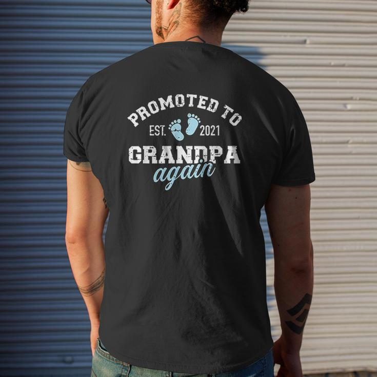 Promoted To Grandpa Again 2021 Mens Back Print T-shirt Gifts for Him