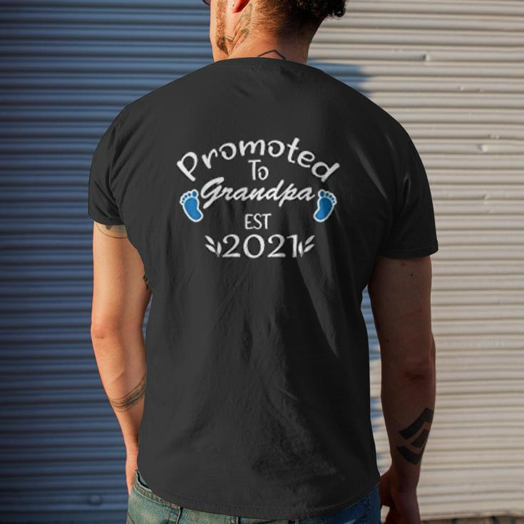Promoted To Grandpa Est 2021 Mens Back Print T-shirt Gifts for Him