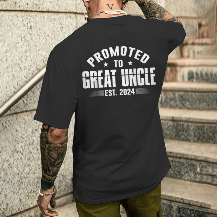 Promoted To Great Uncle 2024 Family Pregnancy Announcement Men's T-shirt Back Print Gifts for Him