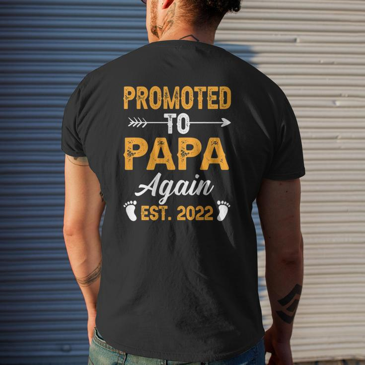 Promoted To Papa Again Est 2022 Father's Day First Time Mens Back Print T-shirt Gifts for Him