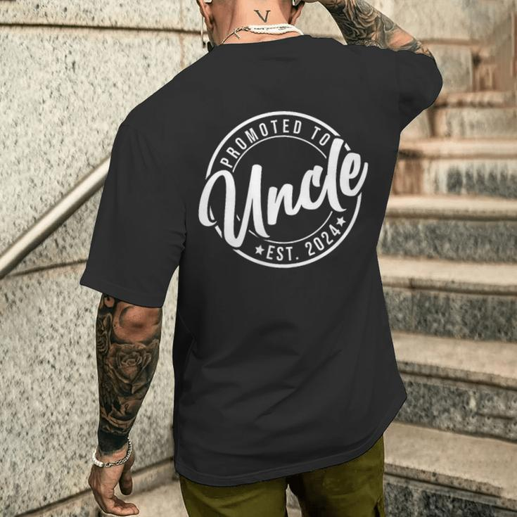 Promoted To Uncle Et 2024 Pocket Pregnancy Father's Day Men's T-shirt Back Print Gifts for Him