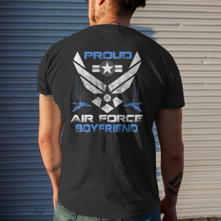 Proud Air Force Boyfriend Veteran Pride Mens Back Print T-shirt Gifts for Him
