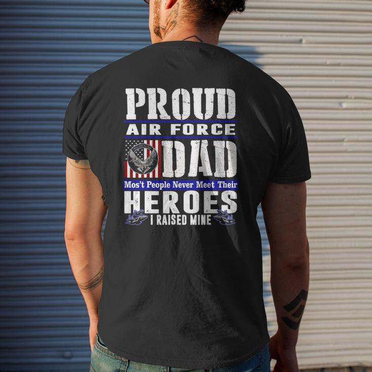 Proud Air Force Dad US Air Force Veteran Military Pride Mens Back Print T-shirt Gifts for Him