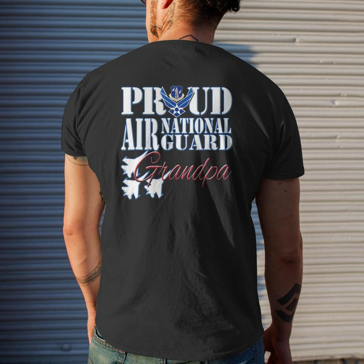 Proud Air National Guard Grandpa Air Force Military Mens Back Print T-shirt Gifts for Him