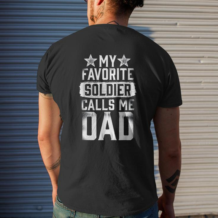 Proud Army Dad My Favorite Soldier Calls Me Dad Mens Back Print T-shirt Gifts for Him