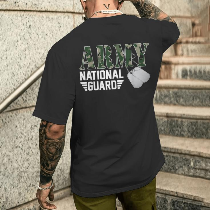 Proud Army National Guard Military Family Veteran Army Men's T-shirt Back Print Gifts for Him