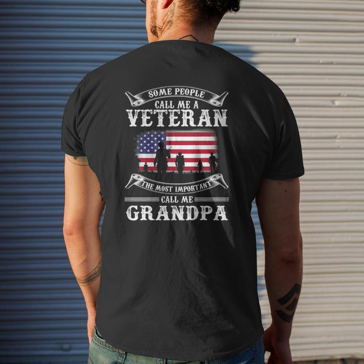 Proud Army Veteran Grandpa Father's Day 2021 Mens Back Print T-shirt Gifts for Him