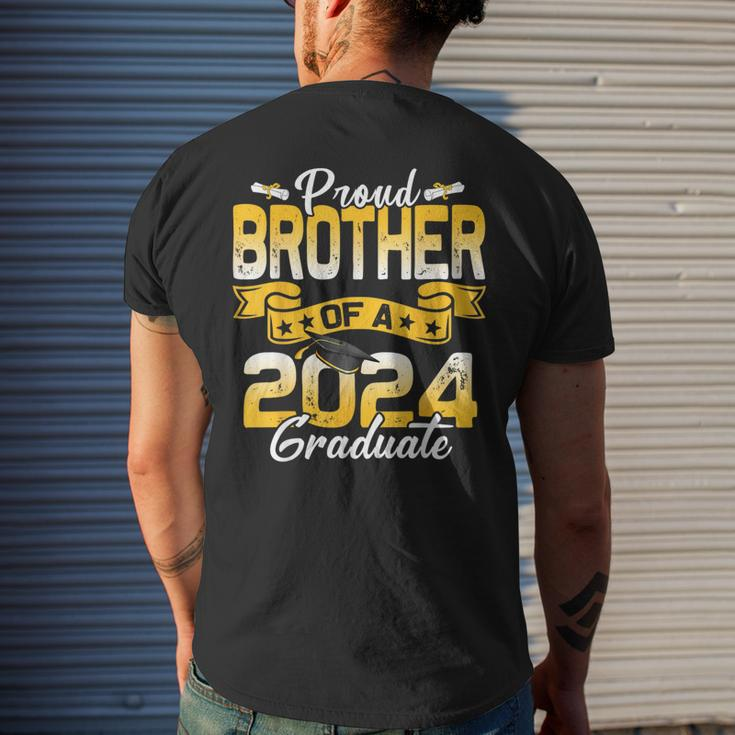 Proud Brother Of A Class Of 2024 Graduate Senior Graduation Men's T-shirt Back Print Gifts for Him