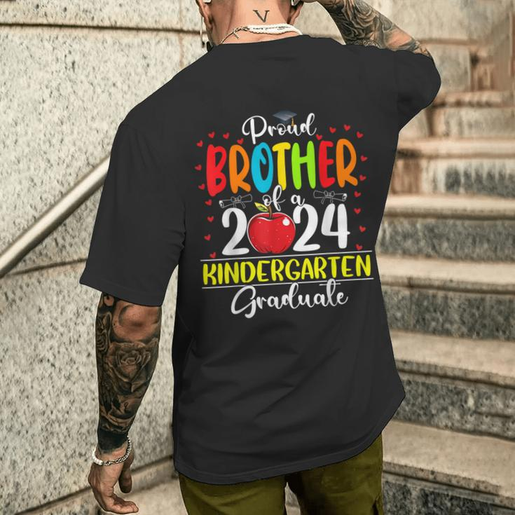 Proud Brother Of A Class Of 2024 Kindergarten Graduate Men's T-shirt Back Print Gifts for Him