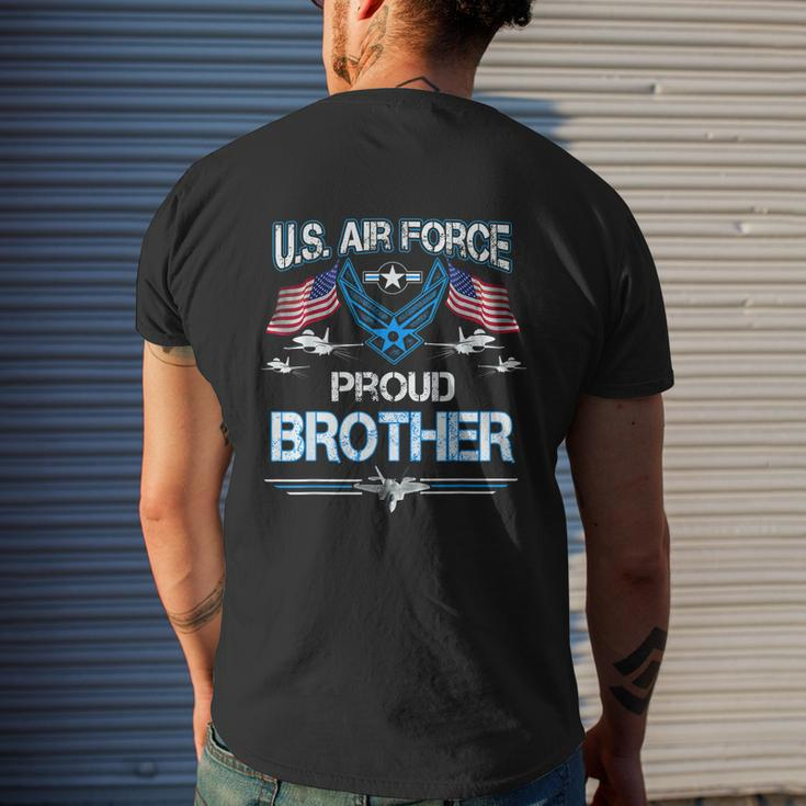 Proud Brother Us Air Force American FlagUsaf Mens Back Print T-shirt Gifts for Him