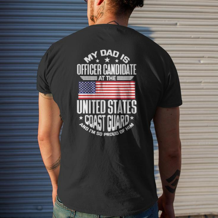 Proud Of My Coast Guard Officer Candidate Dad Mens Back Print T-shirt Gifts for Him