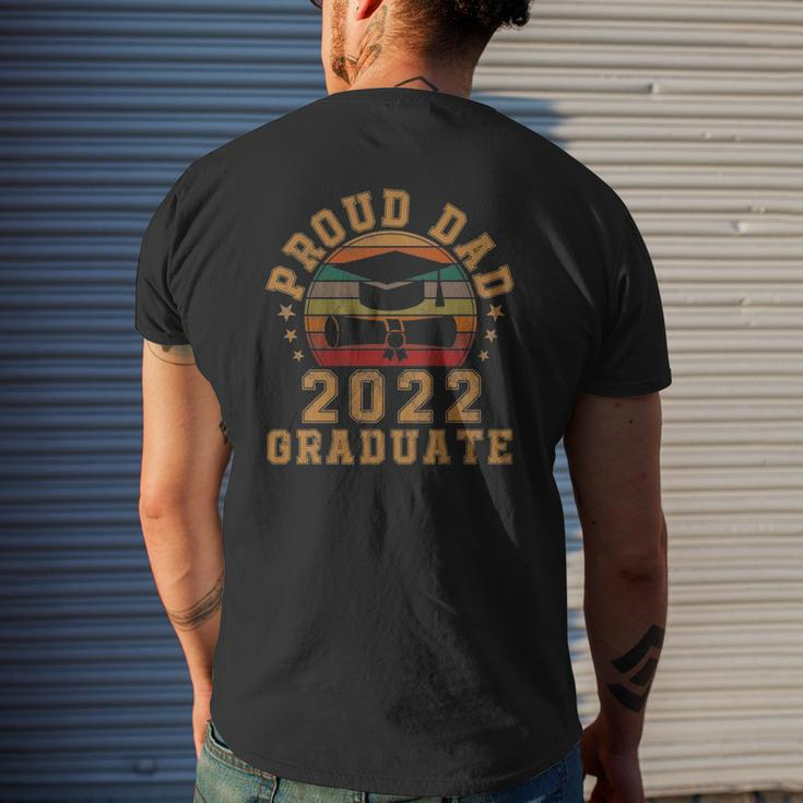 Proud Dad Of A 2022 Graduate Senior 22 Vintage Graduation Mens Back Print T-shirt Gifts for Him