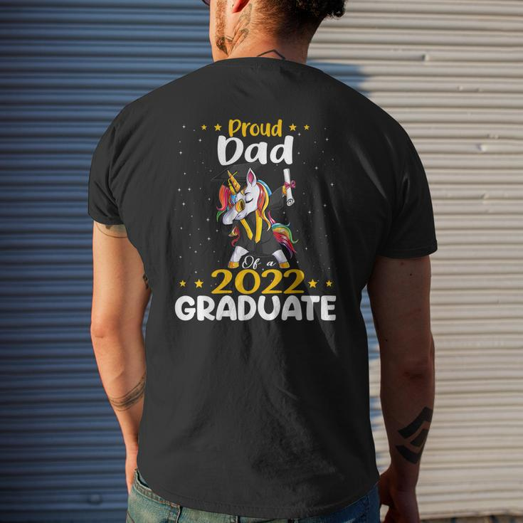 Proud Dad 2022 Graduate Unicorn Graduation Class Of 2022 Mens Back Print T-shirt Gifts for Him