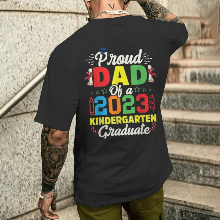 Proud Dad Of 2023 Kindergarten Graduate Graduation Mens Back Print T-shirt Gifts for Him