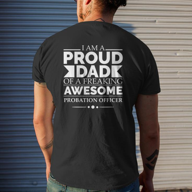 Proud Dad Of An Awesome Probation Officer Father's Day Mens Back Print T-shirt Gifts for Him