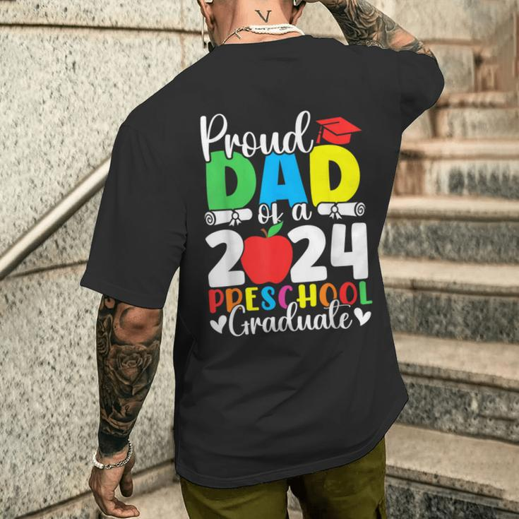 Proud Dad Of A Class Of 2024 Preschool Graduate Graduation Men's T-shirt Back Print Gifts for Him