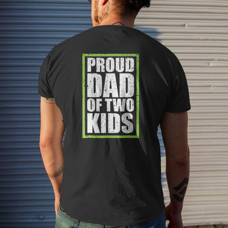 Proud Dad Of Two Kids Proud Daddy Mens Back Print T-shirt Gifts for Him