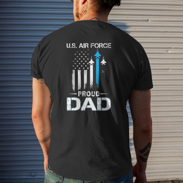 Proud Dad US Air Force Stars Air Force Family Party Mens Back Print T-shirt Gifts for Him