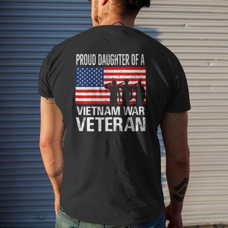 Proud Daughter Vietnam War Veteran For Matching With Dad Vet Mens Back Print T-shirt Gifts for Him