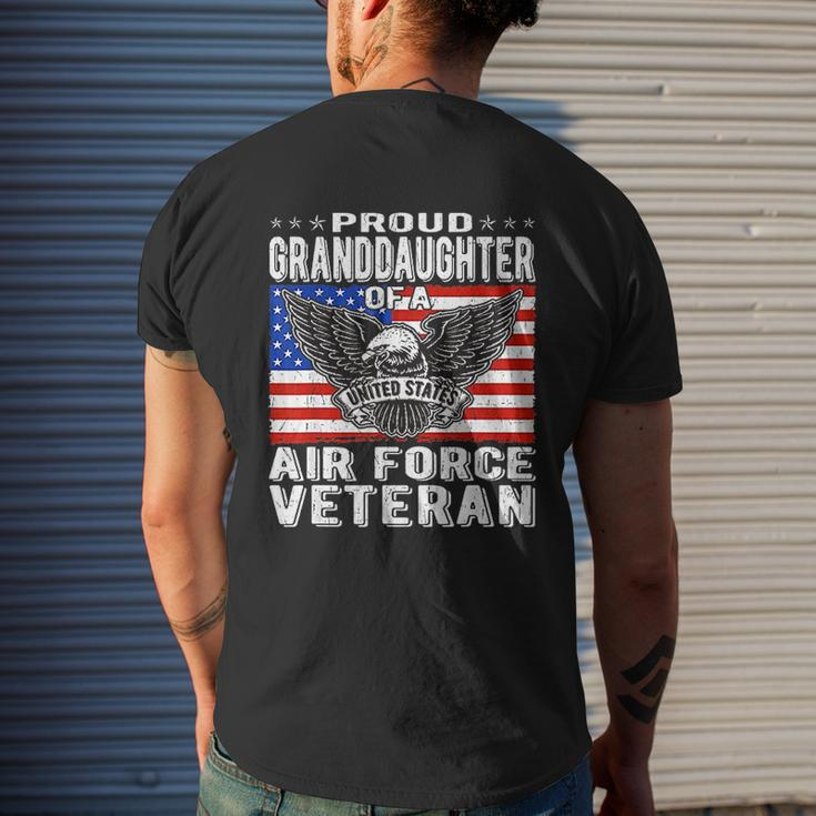 Proud Granddaughter Of A Us Air Force Veteran Mens Back Print T-shirt Gifts for Him