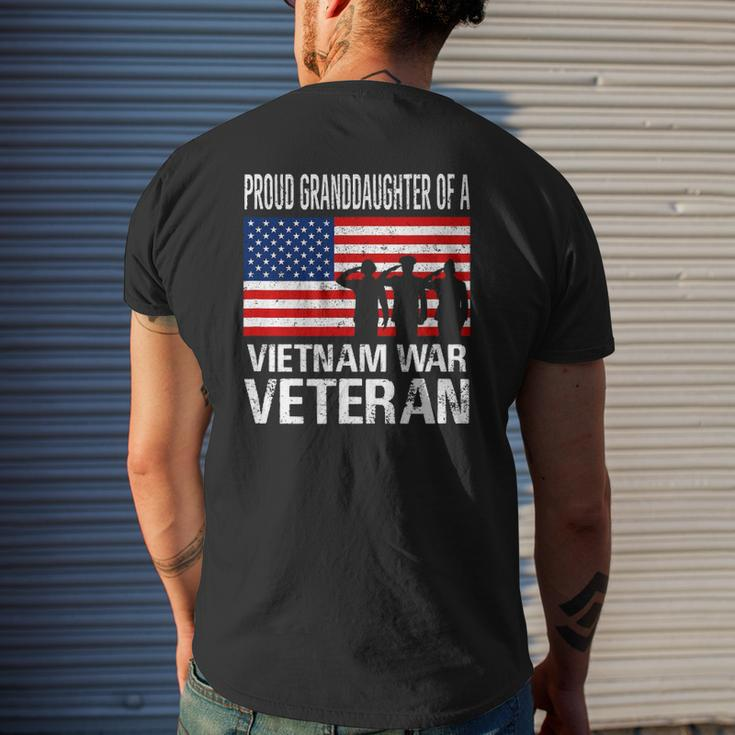 Proud Granddaughter Vietnam War Veteran Matching Grandfather Mens Back Print T-shirt Gifts for Him